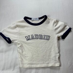 Primark Cream and Black Ringer Tee